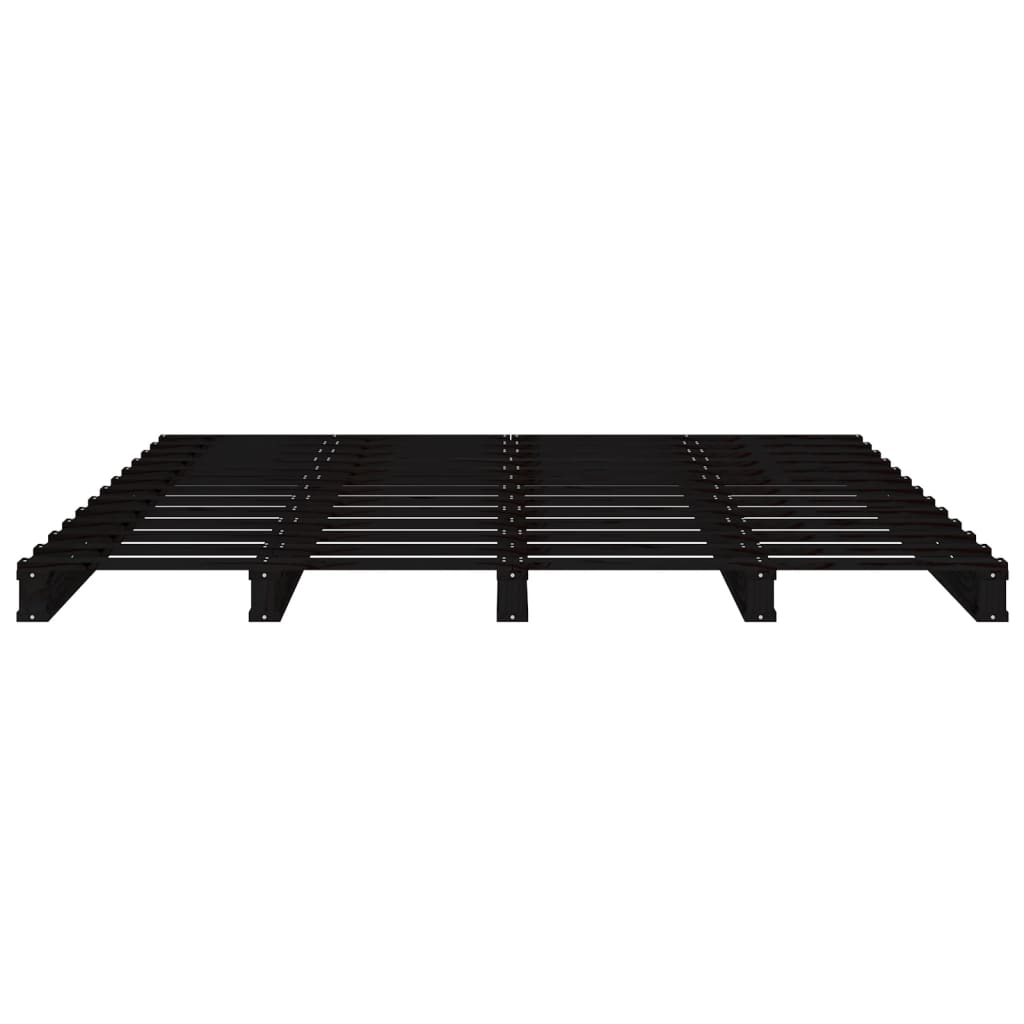 vidaXL Pat din paleți Small Double negru 120x190 cm lemn masiv pin vidaXL Pat din paleți Small Double negru 120x190 cm lemn masiv pin