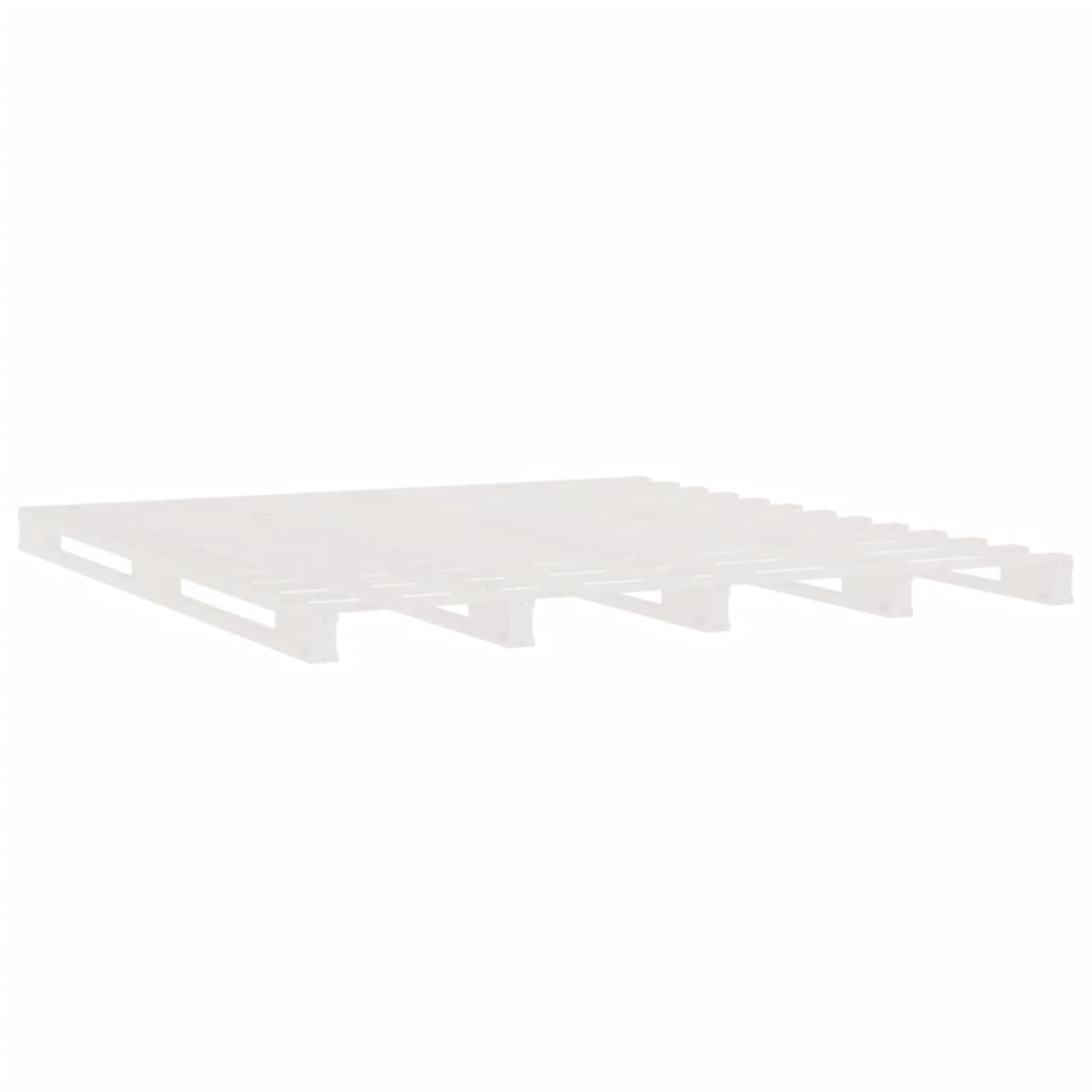 vidaXL Pat din paleți Double, alb, 135x190 cm, lemn masiv de pin vidaXL Pat din paleți Double, alb, 135x190 cm, lemn masiv de pin