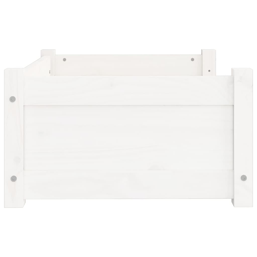 vidaXL Pat pentru câini, alb, 65,5x50,5x28 cm, lemn masiv de pin vidaXL Pat pentru câini, alb, 65,5x50,5x28 cm, lemn masiv de pin