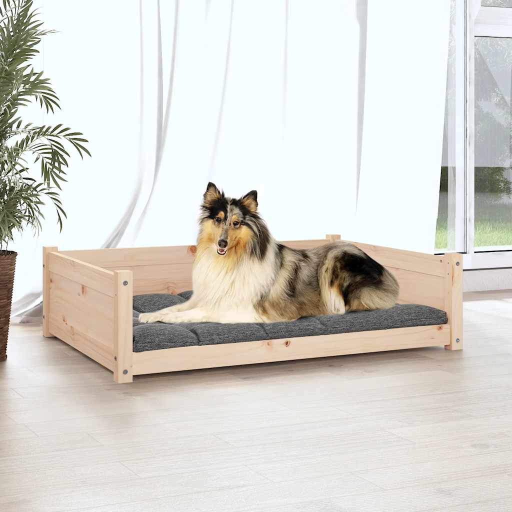 vidaXL Pat pentru câini, 95,5x65,5x28 cm, lemn masiv de pin vidaXL Pat pentru câini, 95,5x65,5x28 cm, lemn masiv de pin