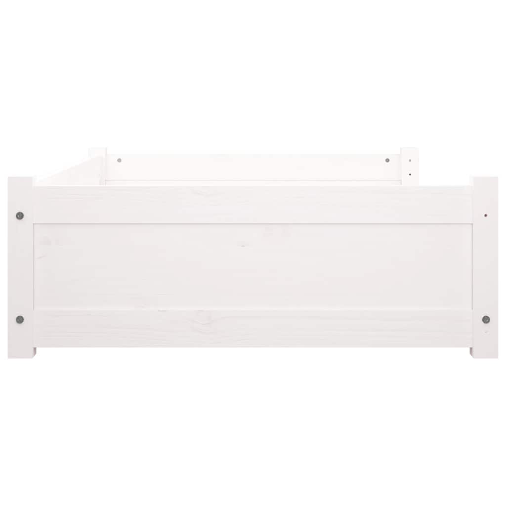 vidaXL Pat pentru câini, alb, 95,5x65,5x28 cm, lemn masiv de pin