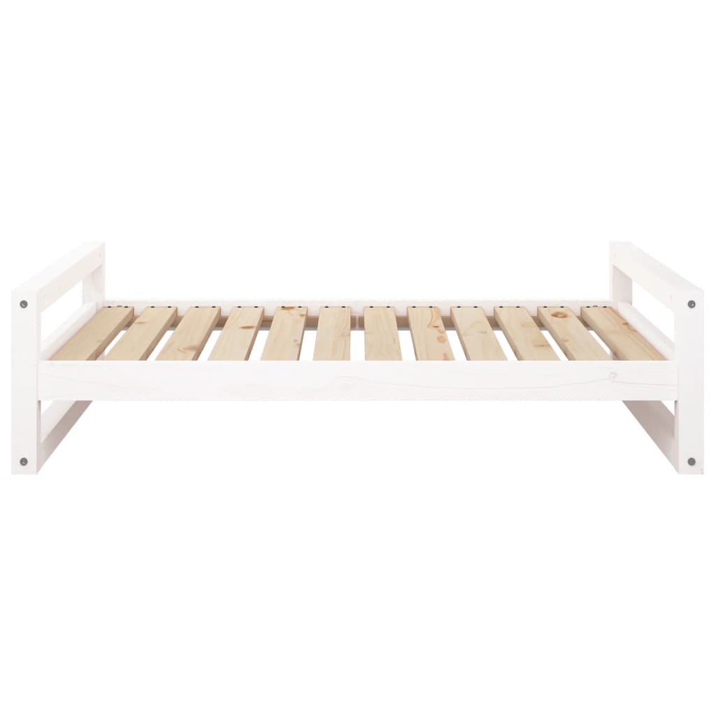 vidaXL Pat pentru câini, alb, 105,5x75,5x28 cm, lemn masiv de pin vidaXL Pat pentru câini, alb, 105,5x75,5x28 cm, lemn masiv de pin