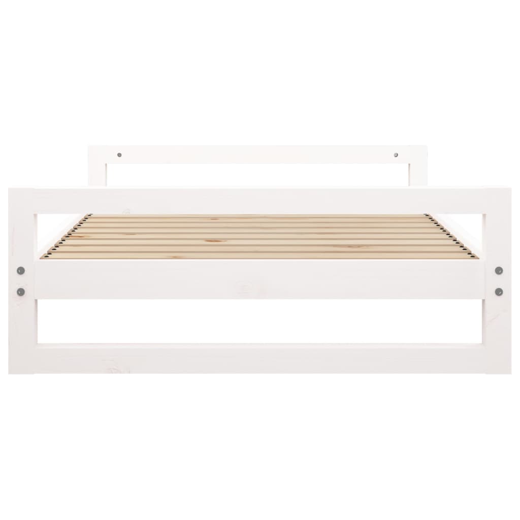 vidaXL Pat pentru câini, alb, 105,5x75,5x28 cm, lemn masiv de pin vidaXL Pat pentru câini, alb, 105,5x75,5x28 cm, lemn masiv de pin