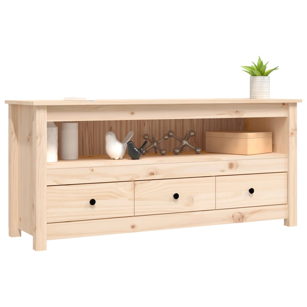 vidaXL Comodă TV, 114x35x52 cm, lemn masiv de pin vidaXL Comodă TV, 114x35x52 cm, lemn masiv de pin