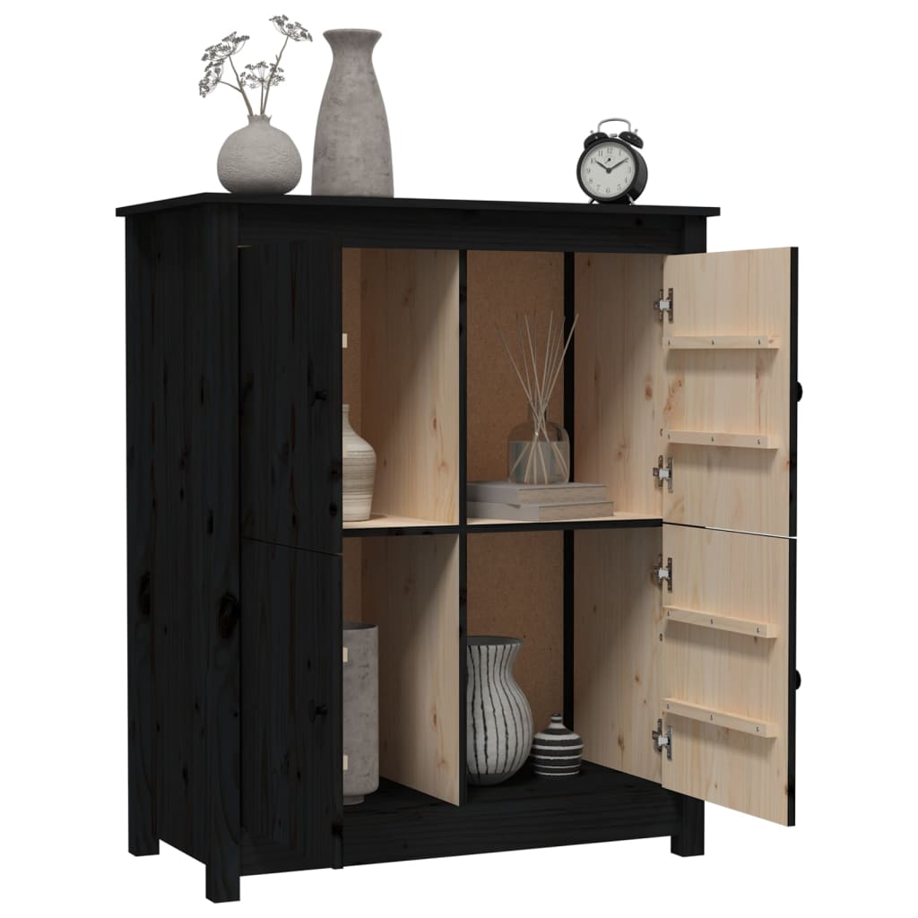 vidaXL Servantă, negru, 83x41,5x100 cm, lemn masiv de pin vidaXL Servantă, negru, 83x41,5x100 cm, lemn masiv de pin