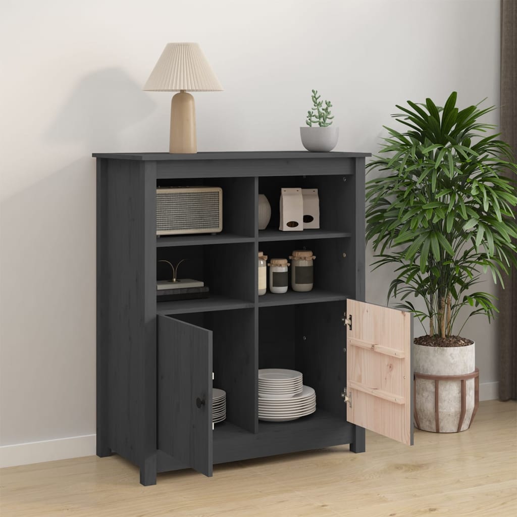 vidaXL Servantă, gri, 83x41,5x100 cm, lemn masiv de pin vidaXL Servantă, gri, 83x41,5x100 cm, lemn masiv de pin