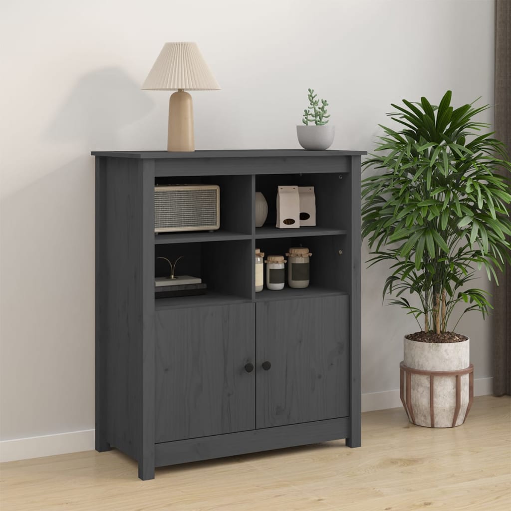 vidaXL Servantă, gri, 83x41,5x100 cm, lemn masiv de pin vidaXL Servantă, gri, 83x41,5x100 cm, lemn masiv de pin