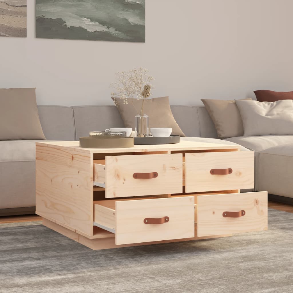 vidaXL Măsuță de cafea, 80x80x45 cm, lemn masiv de pin vidaXL Măsuță de cafea, 80x80x45 cm, lemn masiv de pin