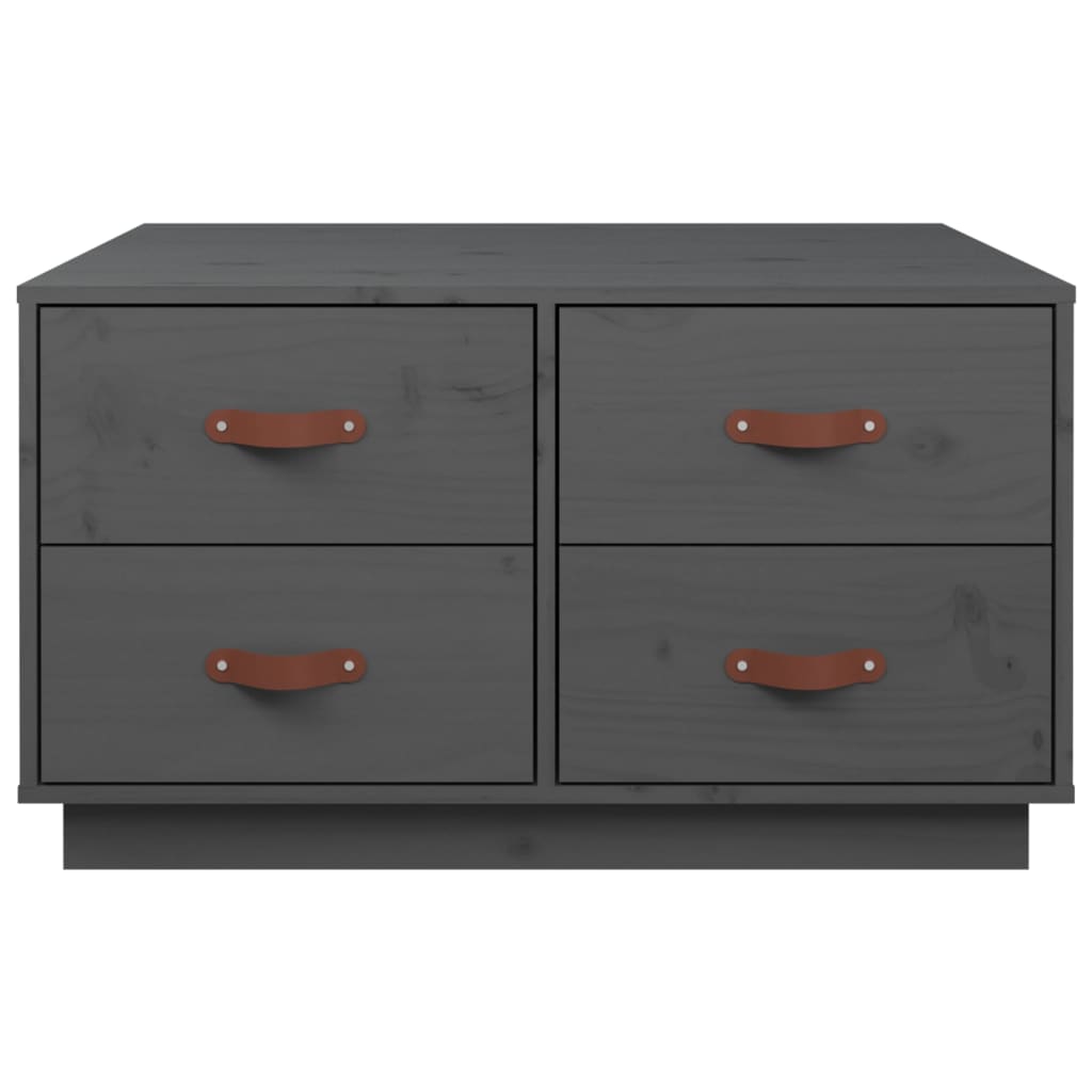 vidaXL Măsuță de cafea, gri, 80x80x45 cm, lemn masiv de pin vidaXL Măsuță de cafea, gri, 80x80x45 cm, lemn masiv de pin