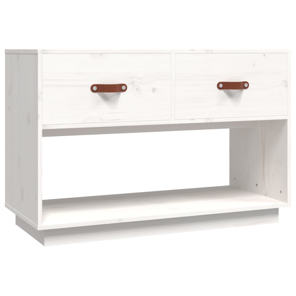vidaXL Comodă TV, alb, 90x40x60 cm, lemn masiv de pin