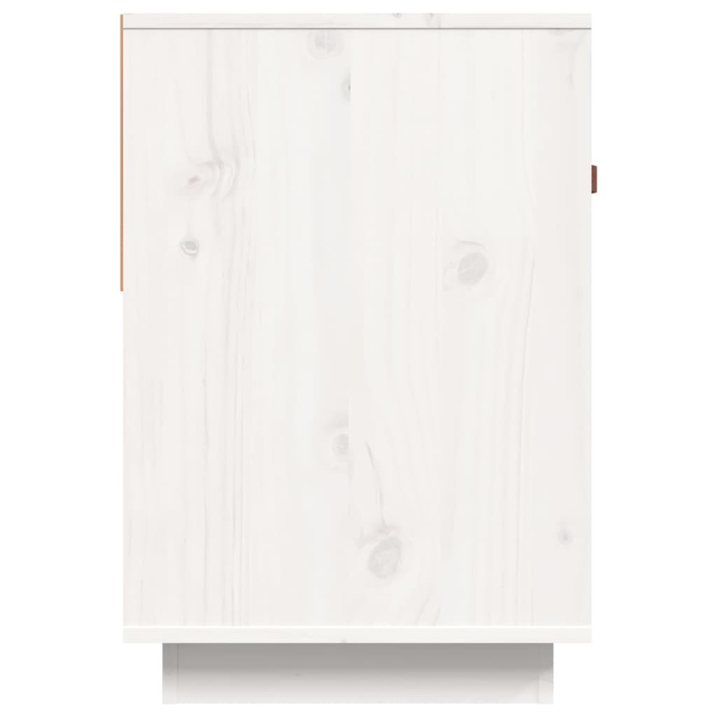 vidaXL Comodă TV, alb, 90x40x60 cm, lemn masiv de pin