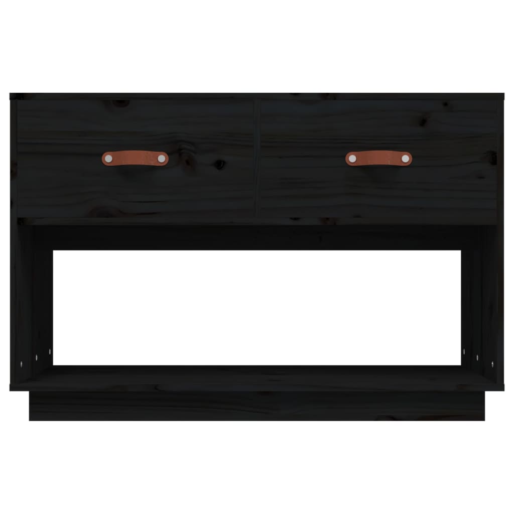 vidaXL Comodă TV, negru, 90x40x60 cm, lemn masiv de pin vidaXL Comodă TV, negru, 90x40x60 cm, lemn masiv de pin