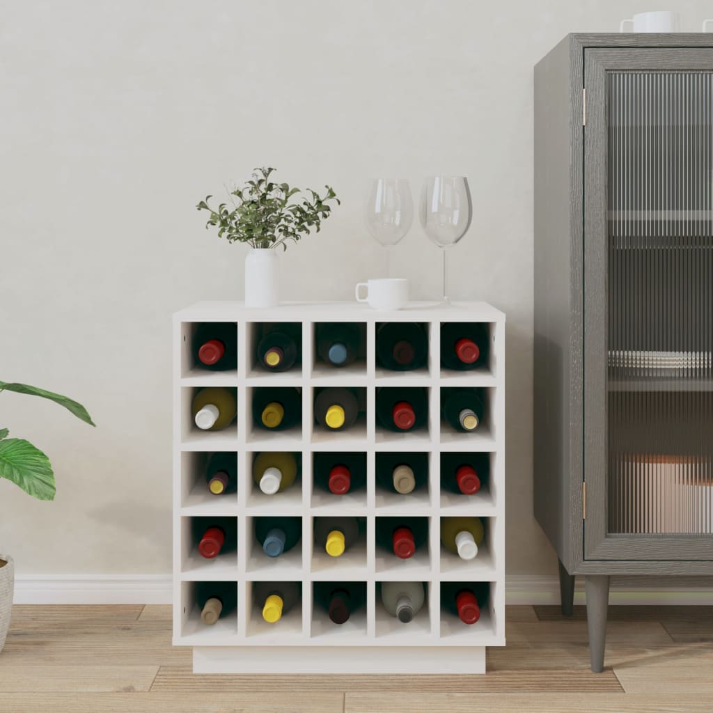 vidaXL Dulap de vinuri, alb, 55,5x34x61 cm, lemn masiv de pin vidaXL Dulap de vinuri, alb, 55,5x34x61 cm, lemn masiv de pin