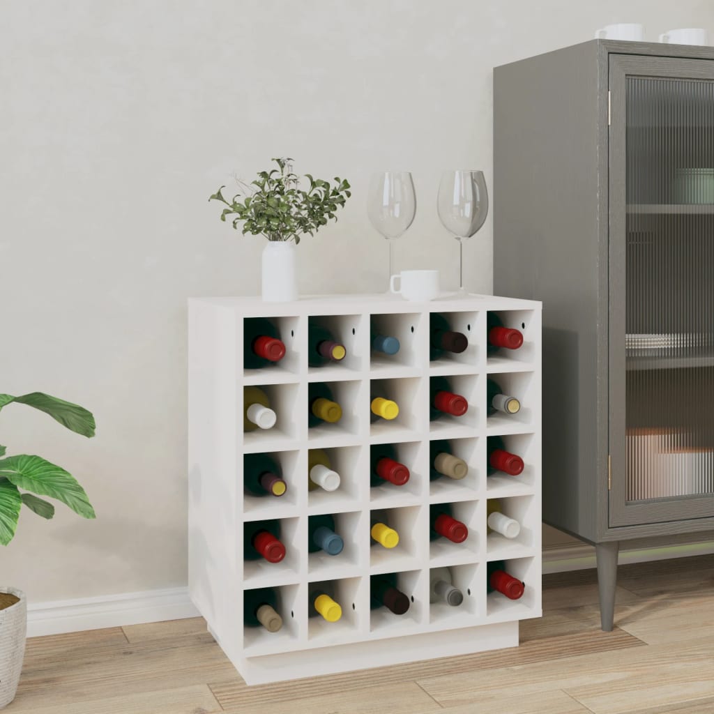 vidaXL Dulap de vinuri, alb, 55,5x34x61 cm, lemn masiv de pin vidaXL Dulap de vinuri, alb, 55,5x34x61 cm, lemn masiv de pin