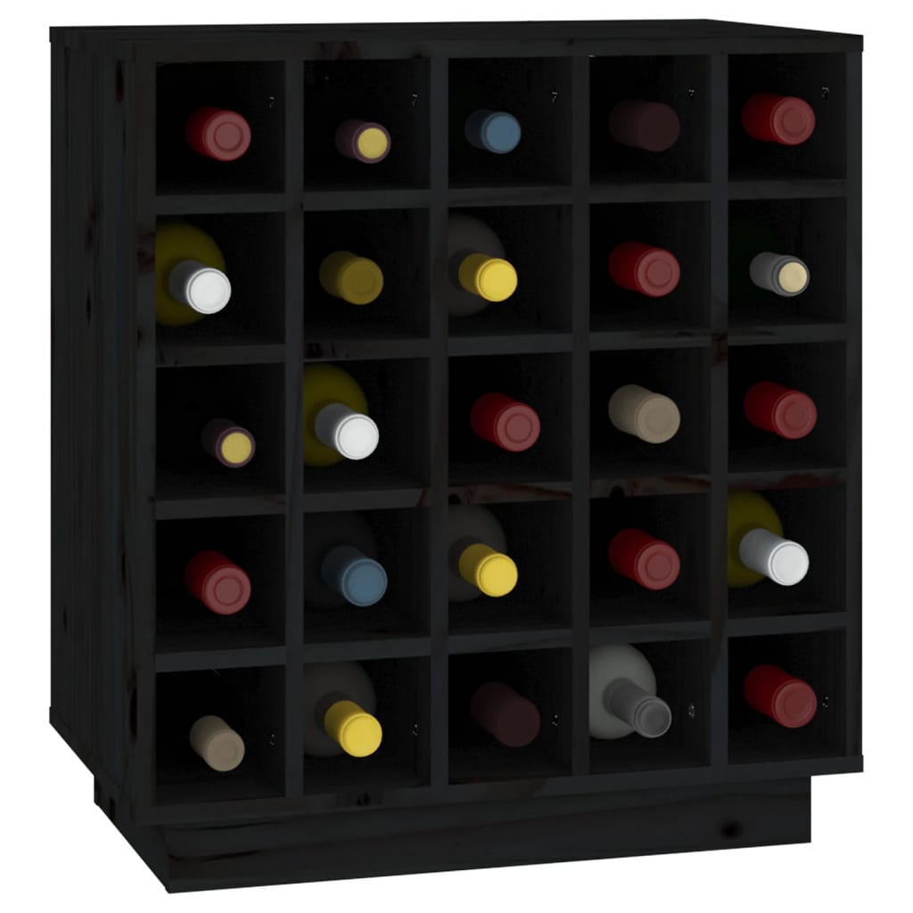 vidaXL Dulap de vinuri, negru, 55,5x34x61 cm, lemn masiv de pin vidaXL Dulap de vinuri, negru, 55,5x34x61 cm, lemn masiv de pin