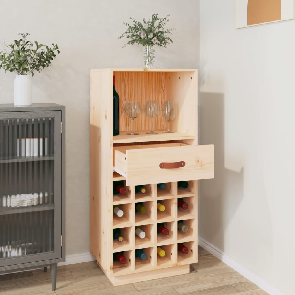 vidaXL Dulap de vinuri, 45x34x100 cm, lemn masiv de pin vidaXL Dulap de vinuri, 45x34x100 cm, lemn masiv de pin