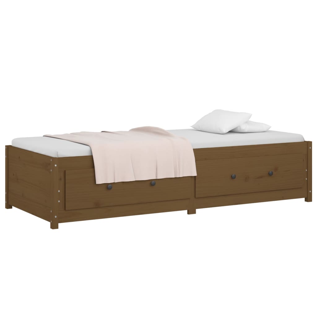 vidaXL Pat de zi Single, maro miere, 90x190 cm, lemn masiv de pin vidaXL Pat de zi Single, maro miere, 90x190 cm, lemn masiv de pin