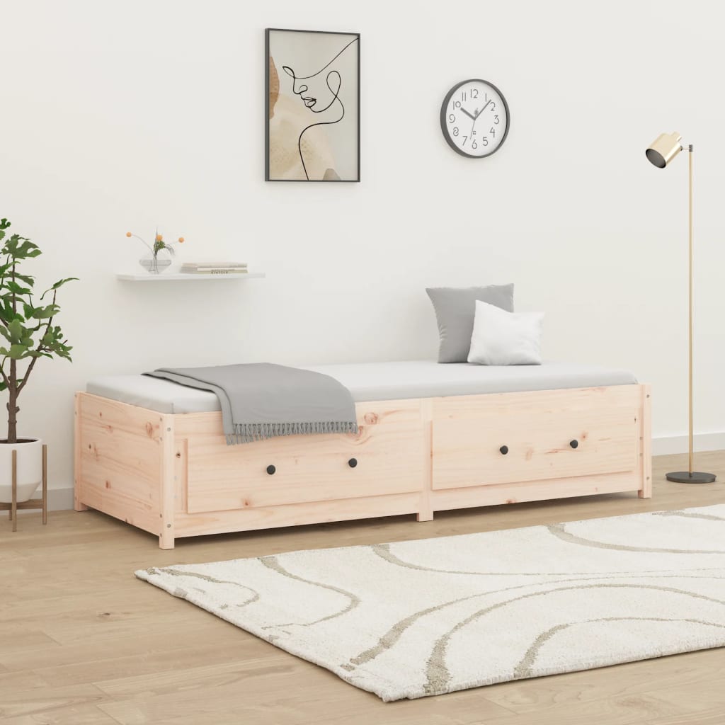 vidaXL Pat de zi Small Single, 75x190 cm, lemn masiv pin vidaXL Pat de zi Small Single, 75x190 cm, lemn masiv pin