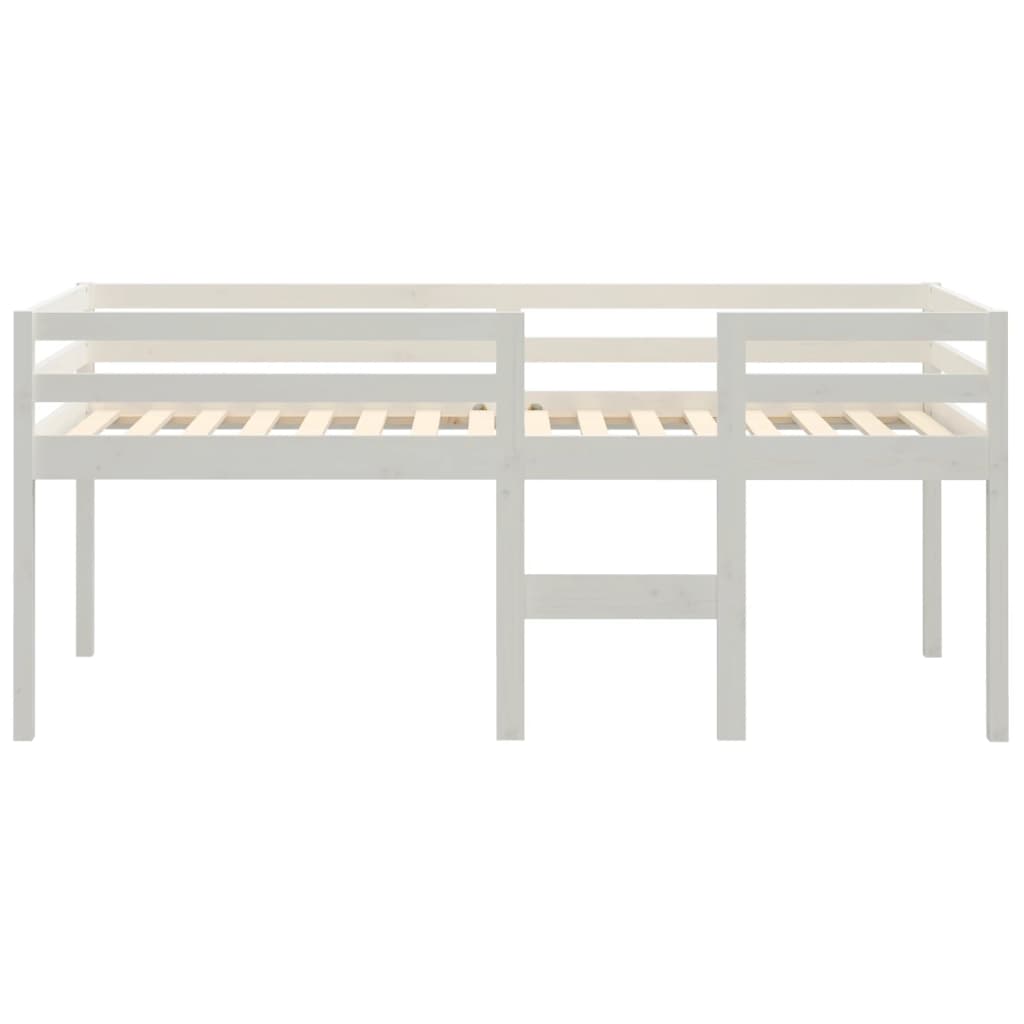 vidaXL Pat înalt de dormitor, alb, 75x190 cm, lemn masiv de pin