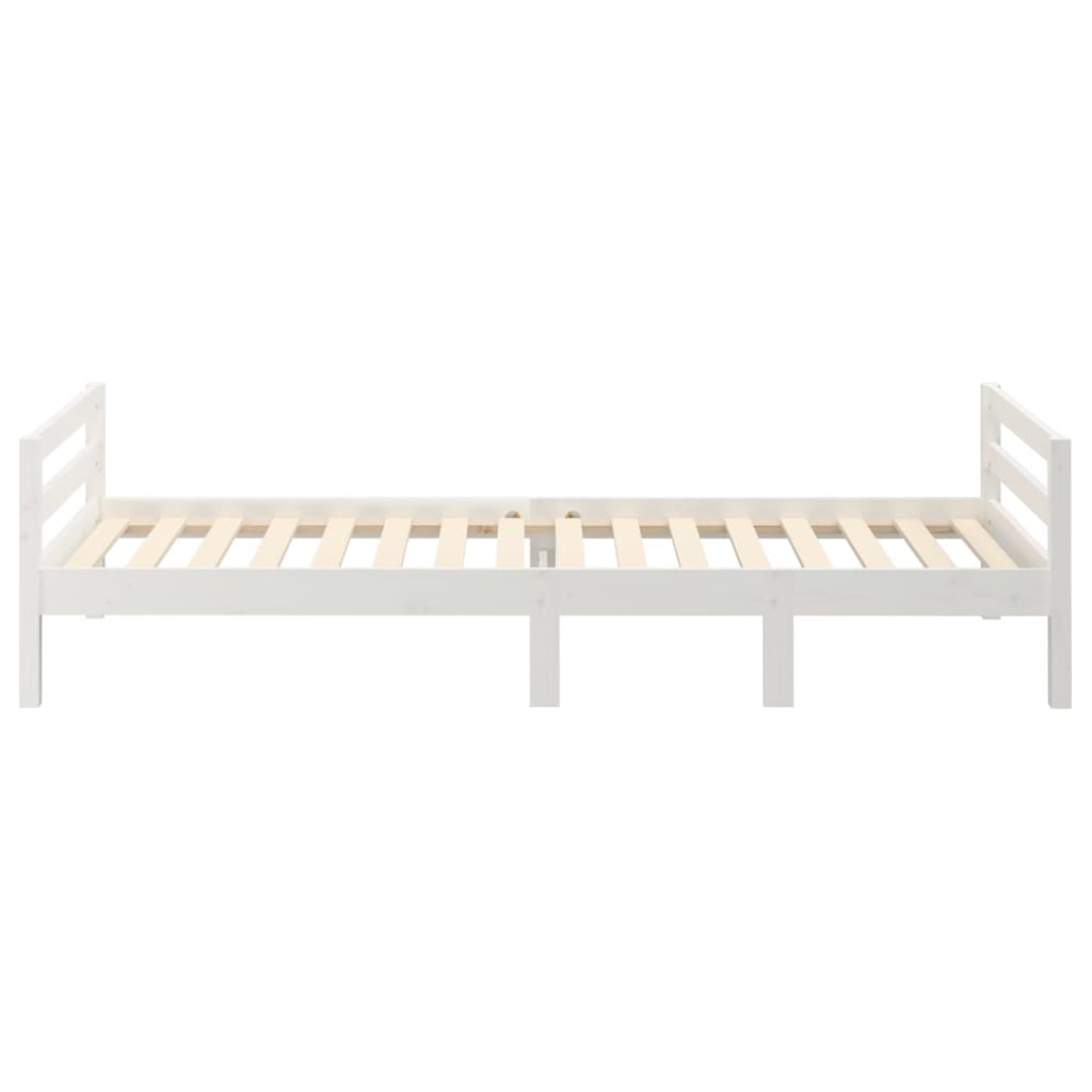 vidaXL Cadru de pat fără saltea, alb, 80x200 cm, lemn masiv de pin
