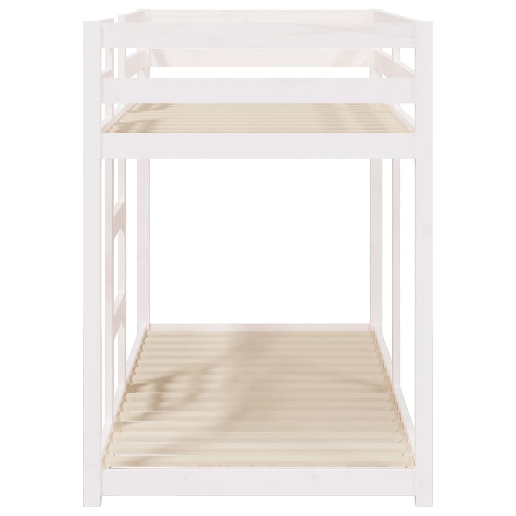 vidaXL Pat supraetajat, alb, 75x190 cm, lemn masiv de pin vidaXL Pat supraetajat, alb, 75x190 cm, lemn masiv de pin