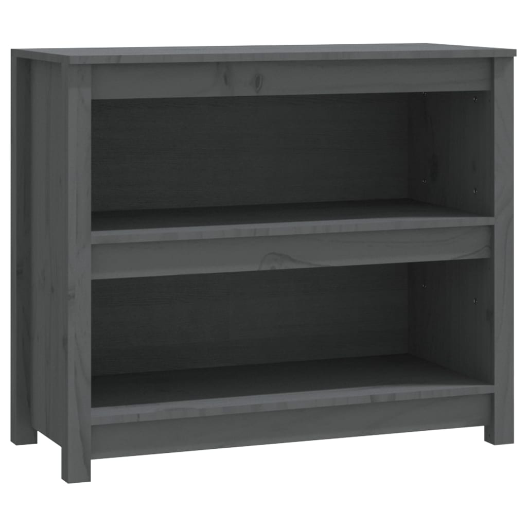vidaXL Bibliotecă, gri, 80x35x68 cm, lemn masiv de pin vidaXL Bibliotecă, gri, 80x35x68 cm, lemn masiv de pin