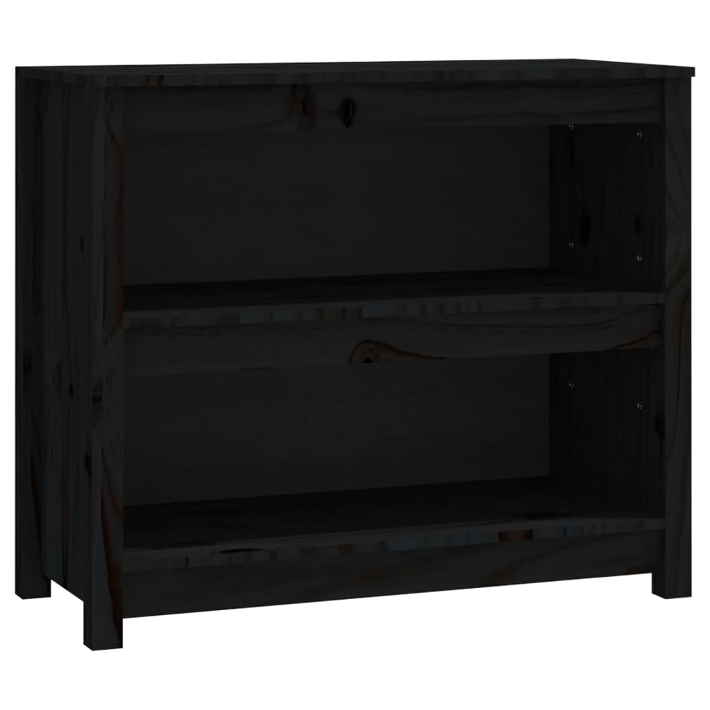 vidaXL Bibliotecă, negru, 80x35x68 cm, lemn masiv de pin vidaXL Bibliotecă, negru, 80x35x68 cm, lemn masiv de pin