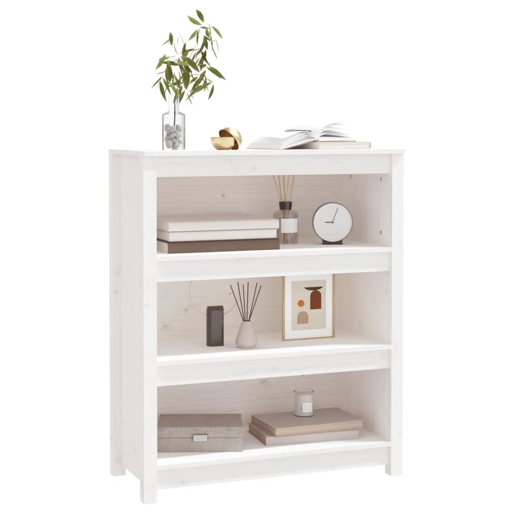 vidaXL Bibliotecă, alb, 80x35x97 cm, lemn masiv de pin vidaXL Bibliotecă, alb, 80x35x97 cm, lemn masiv de pin