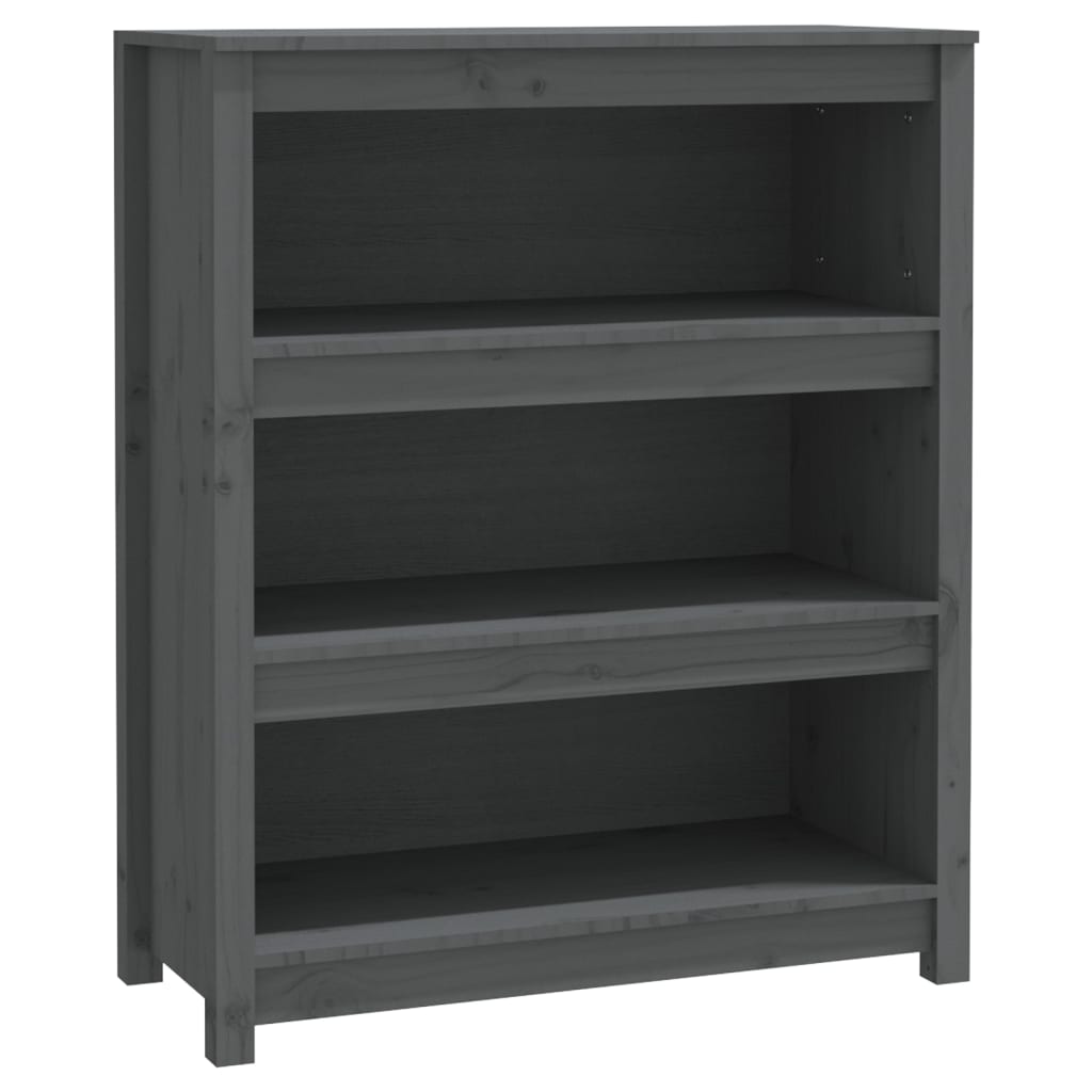 vidaXL Bibliotecă, gri, 80x35x97 cm, lemn masiv de pin vidaXL Bibliotecă, gri, 80x35x97 cm, lemn masiv de pin