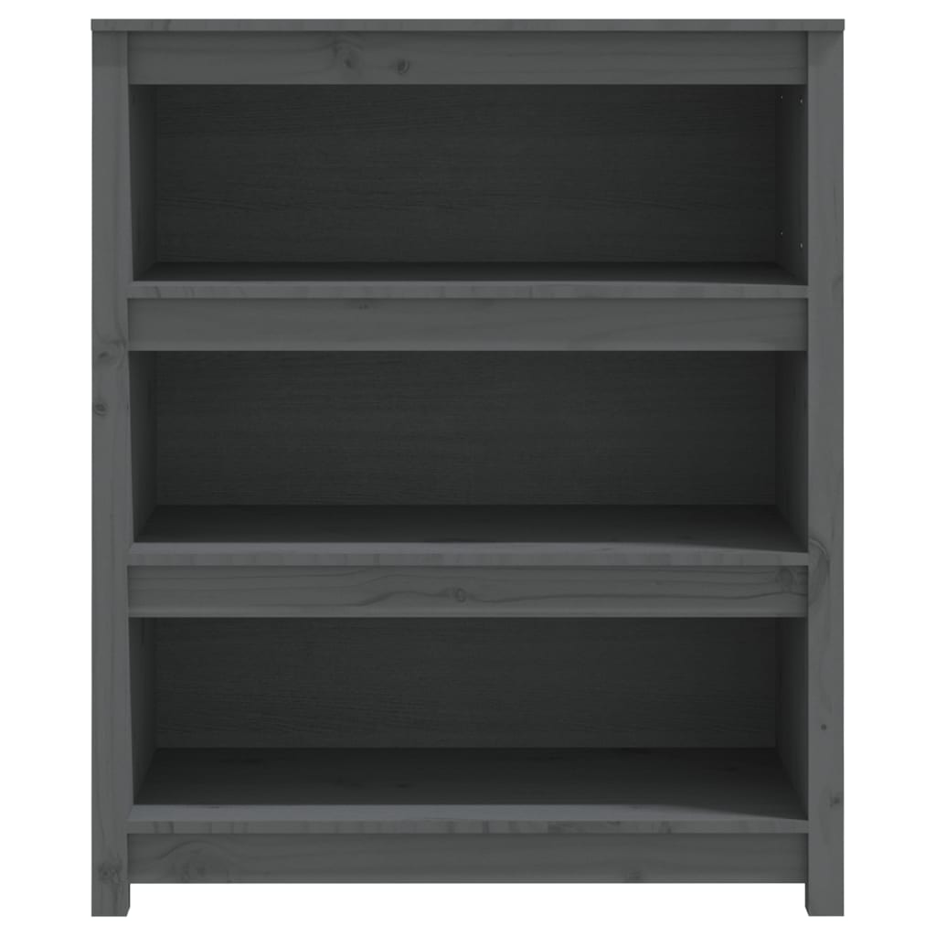vidaXL Bibliotecă, gri, 80x35x97 cm, lemn masiv de pin vidaXL Bibliotecă, gri, 80x35x97 cm, lemn masiv de pin