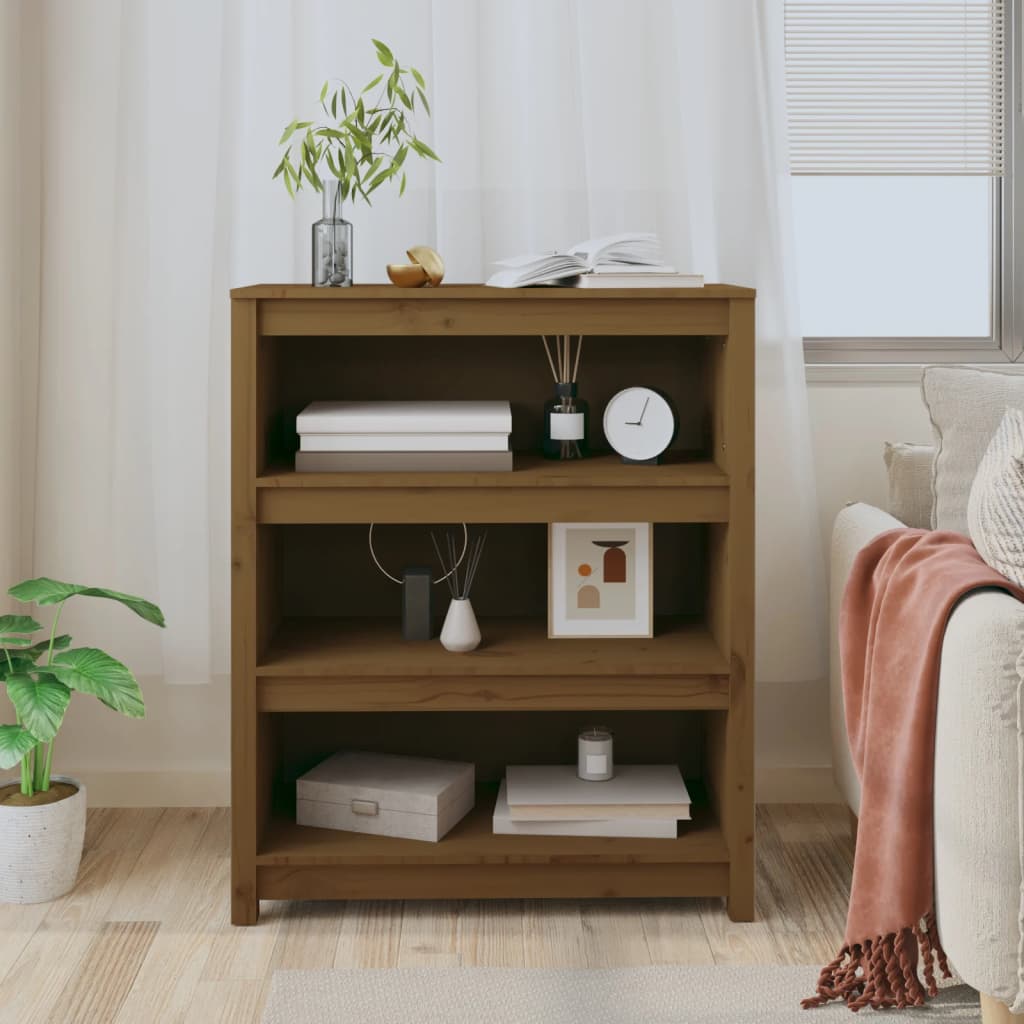 vidaXL Bibliotecă, maro miere, 80x35x97 cm, lemn masiv de pin vidaXL Bibliotecă, maro miere, 80x35x97 cm, lemn masiv de pin