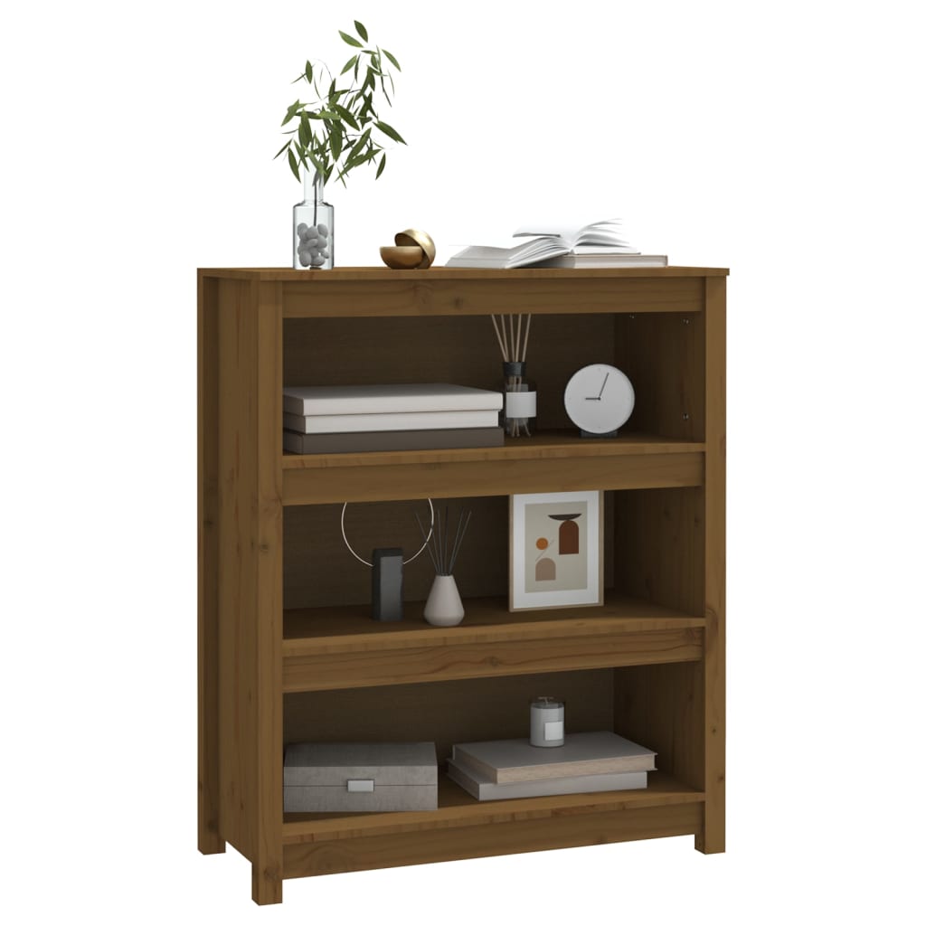 vidaXL Bibliotecă, maro miere, 80x35x97 cm, lemn masiv de pin vidaXL Bibliotecă, maro miere, 80x35x97 cm, lemn masiv de pin