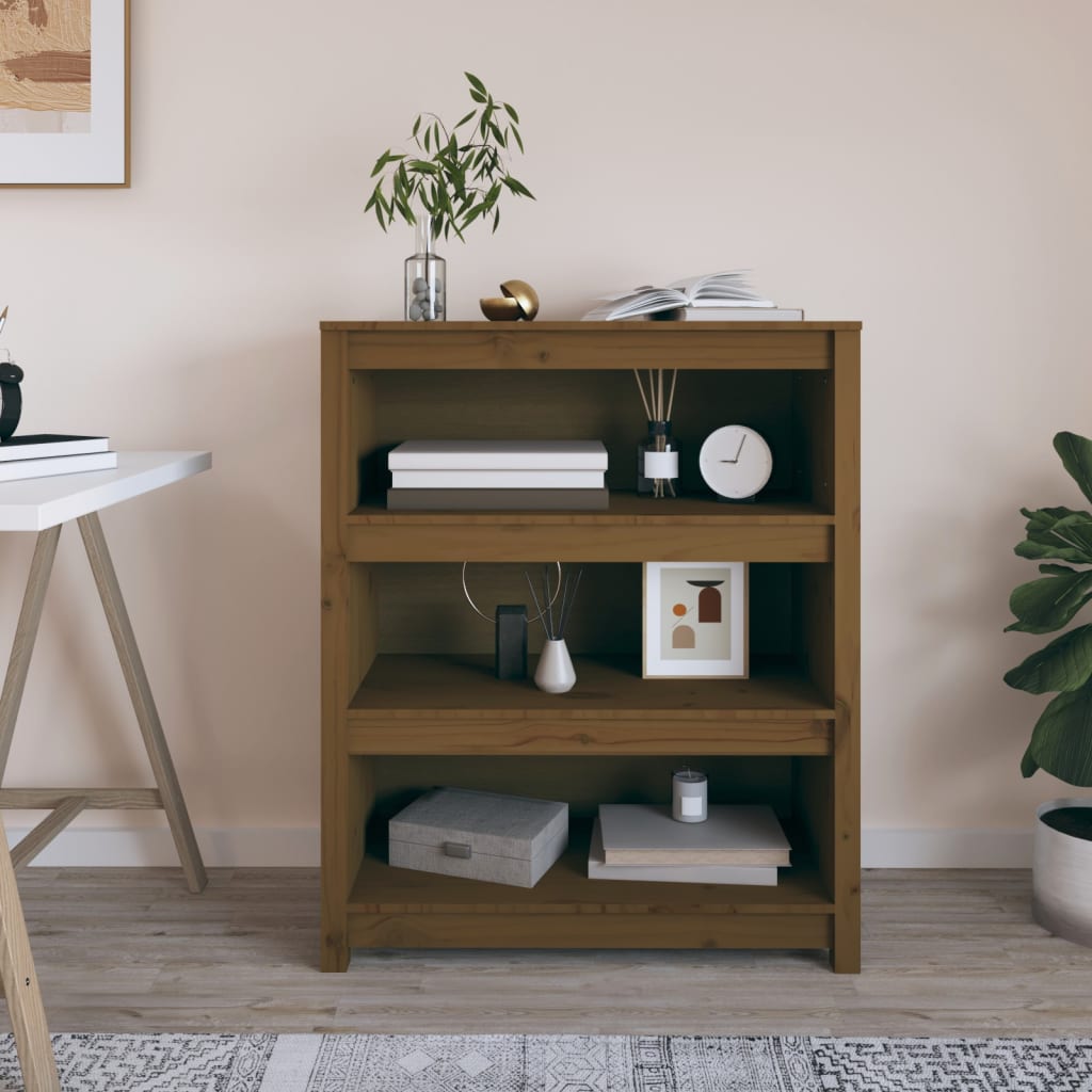 vidaXL Bibliotecă, maro miere, 80x35x97 cm, lemn masiv de pin vidaXL Bibliotecă, maro miere, 80x35x97 cm, lemn masiv de pin
