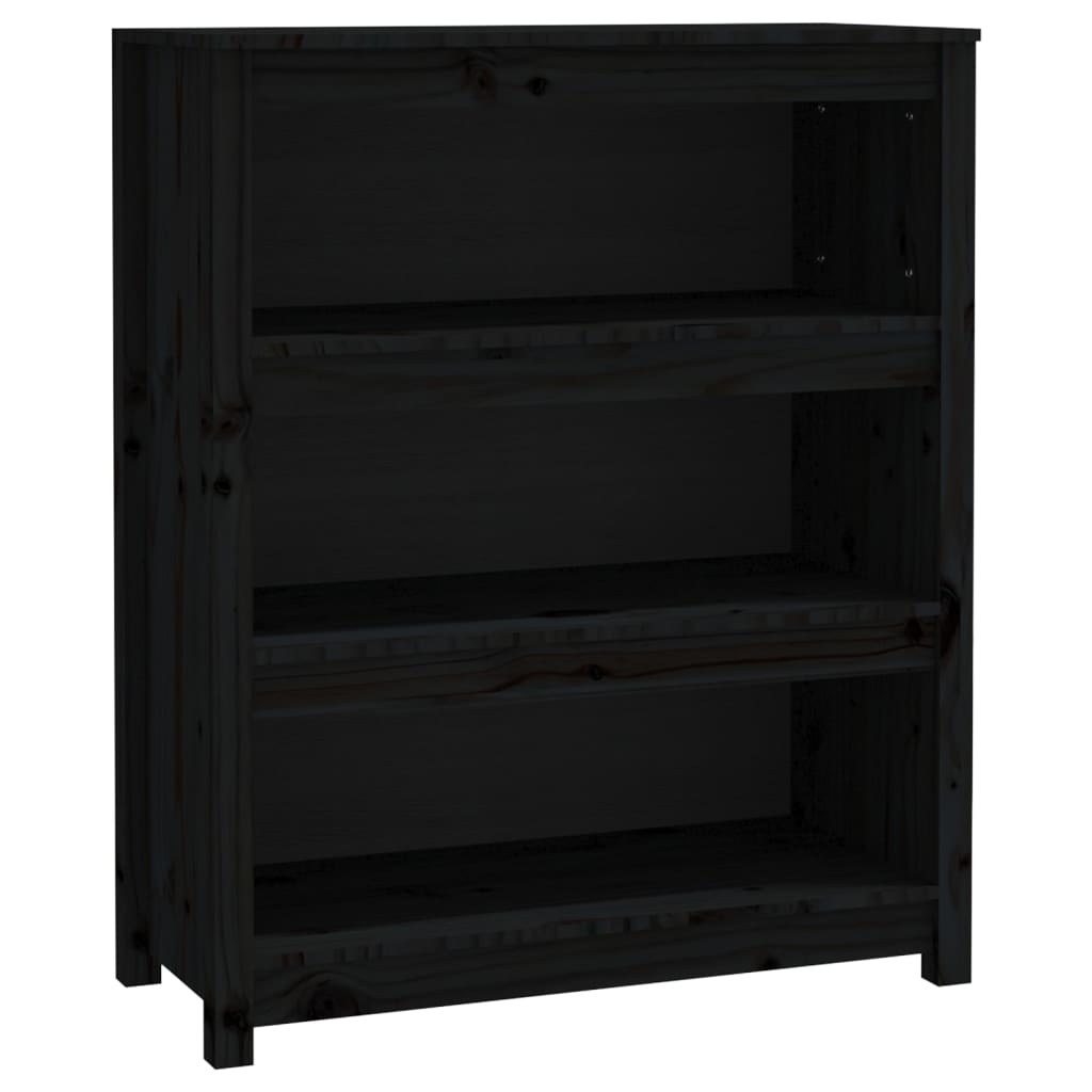 vidaXL Bibliotecă, negru, 80x35x97 cm, lemn masiv de pin vidaXL Bibliotecă, negru, 80x35x97 cm, lemn masiv de pin
