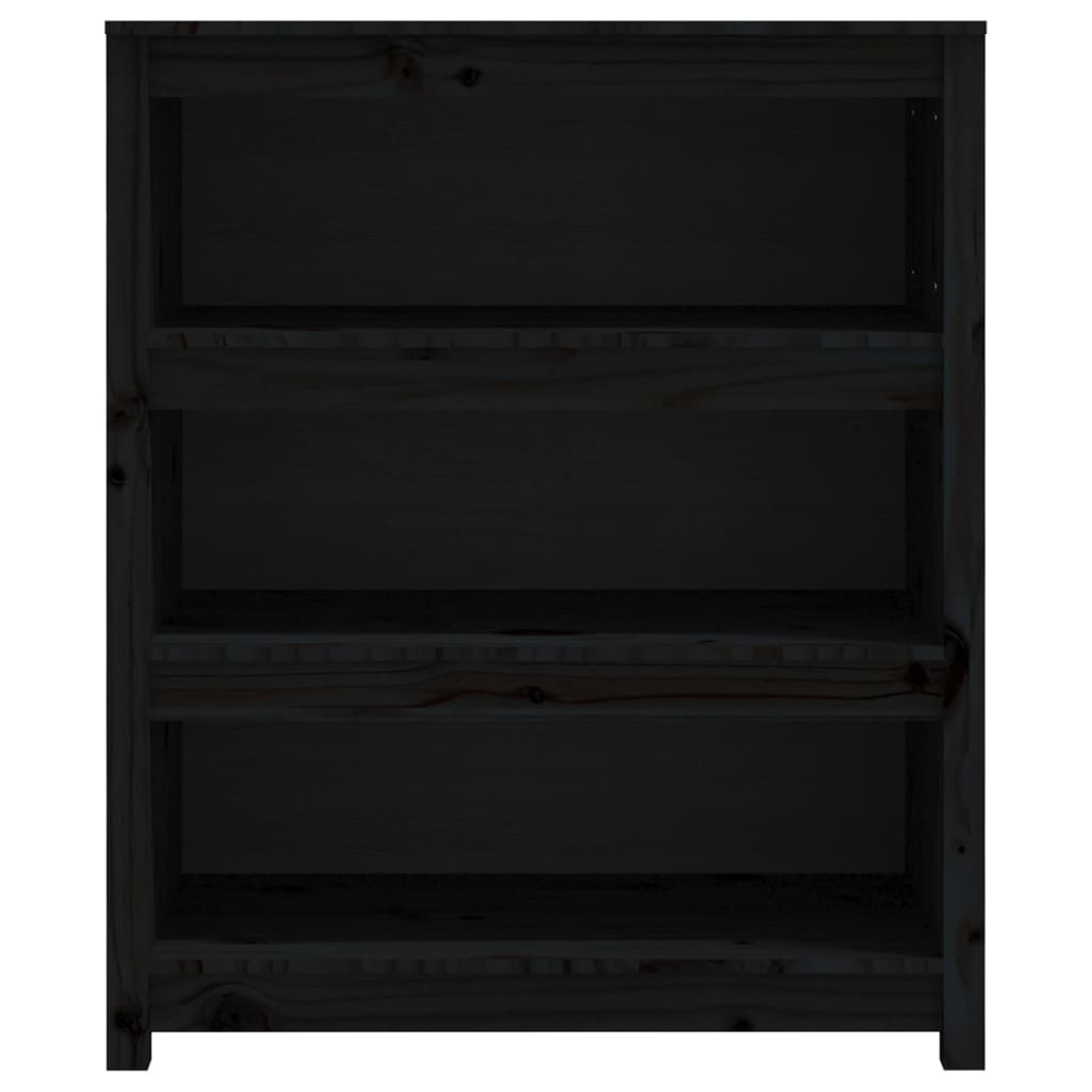 vidaXL Bibliotecă, negru, 80x35x97 cm, lemn masiv de pin vidaXL Bibliotecă, negru, 80x35x97 cm, lemn masiv de pin