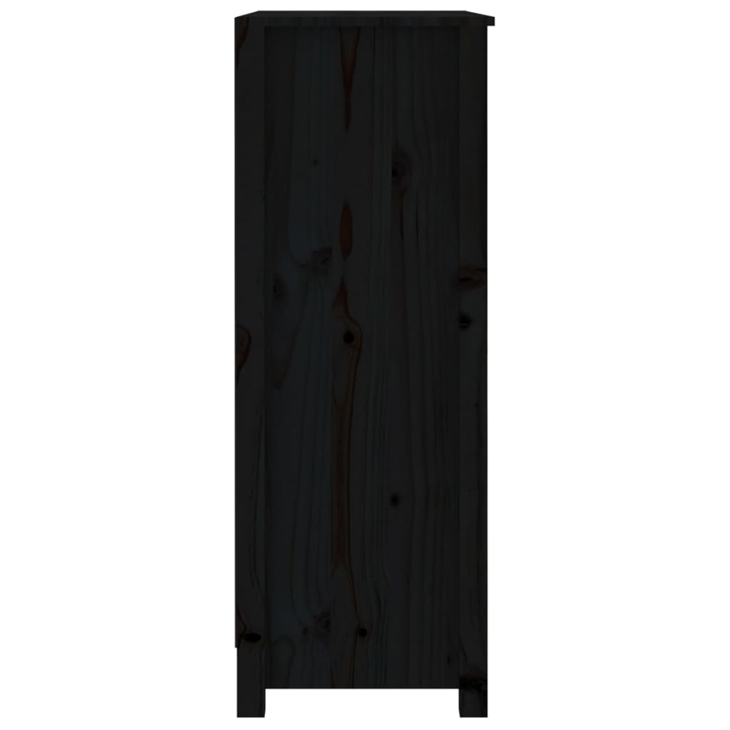vidaXL Bibliotecă, negru, 80x35x97 cm, lemn masiv de pin vidaXL Bibliotecă, negru, 80x35x97 cm, lemn masiv de pin
