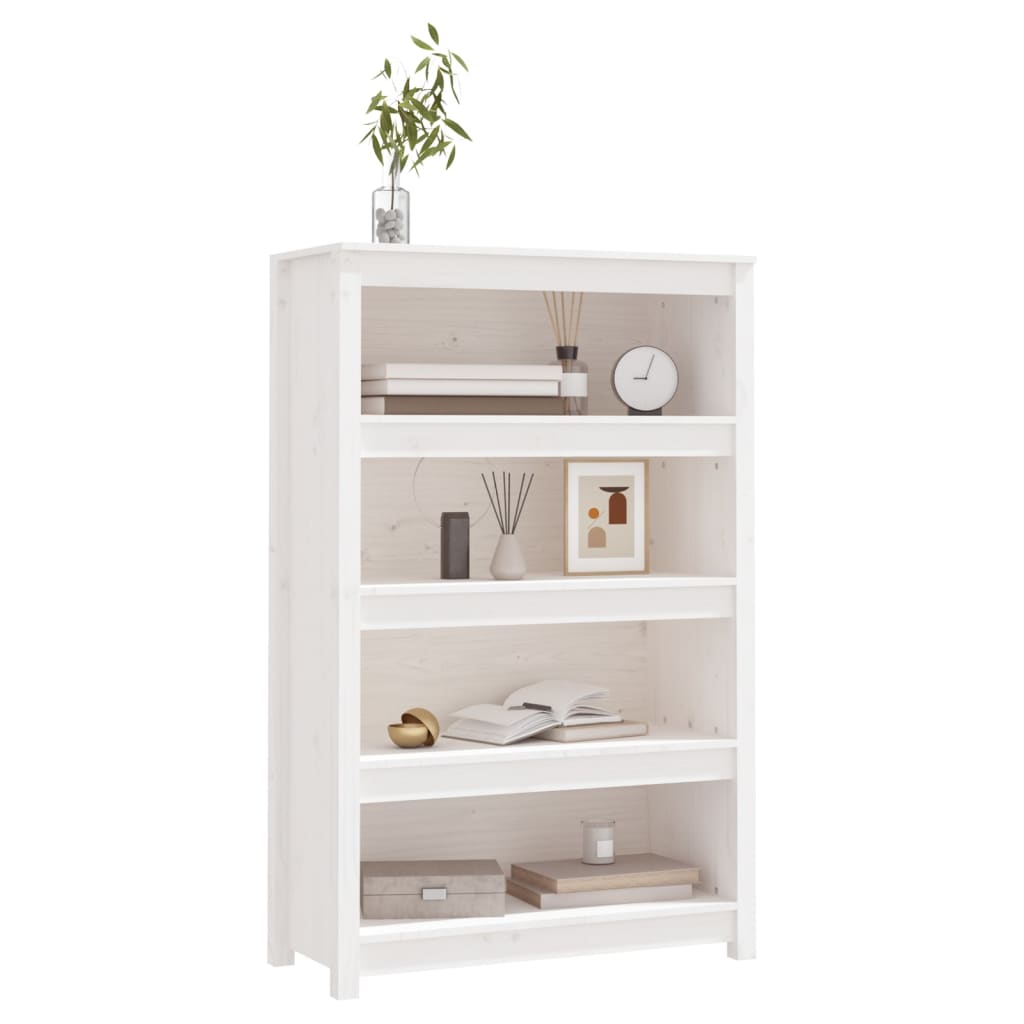 vidaXL Bibliotecă, alb, 80x35x126 cm, lemn masiv de pin vidaXL Bibliotecă, alb, 80x35x126 cm, lemn masiv de pin