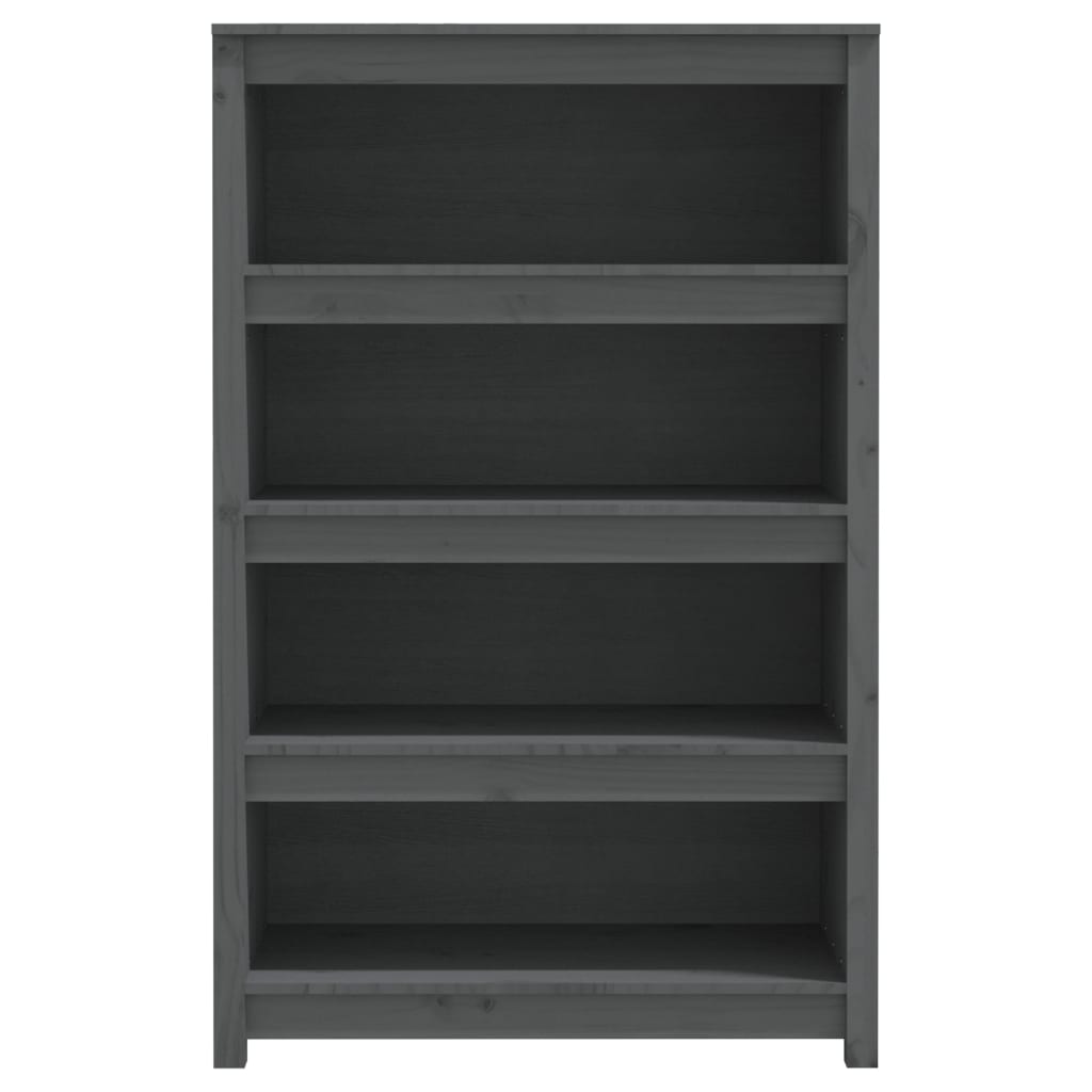 vidaXL Bibliotecă, gri, 80x35x126 cm, lemn masiv de pin vidaXL Bibliotecă, gri, 80x35x126 cm, lemn masiv de pin