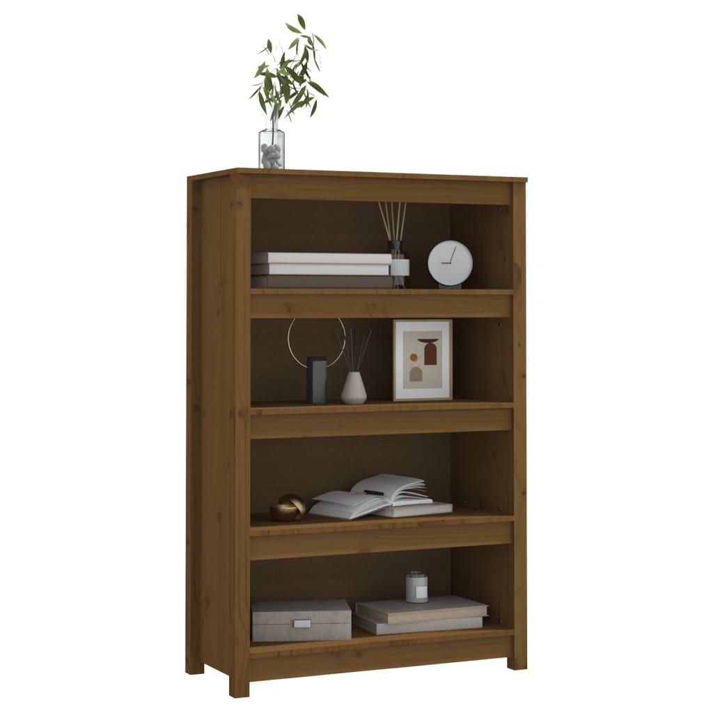 vidaXL Bibliotecă, maro miere, 80x35x126 cm, lemn masiv de pin vidaXL Bibliotecă, maro miere, 80x35x126 cm, lemn masiv de pin