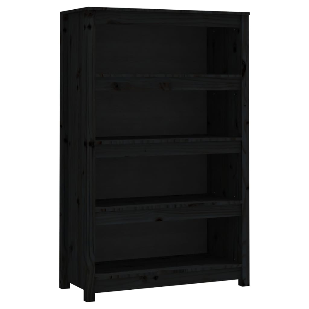 vidaXL Bibliotecă, negru, 80x35x126 cm, lemn masiv de pin vidaXL Bibliotecă, negru, 80x35x126 cm, lemn masiv de pin