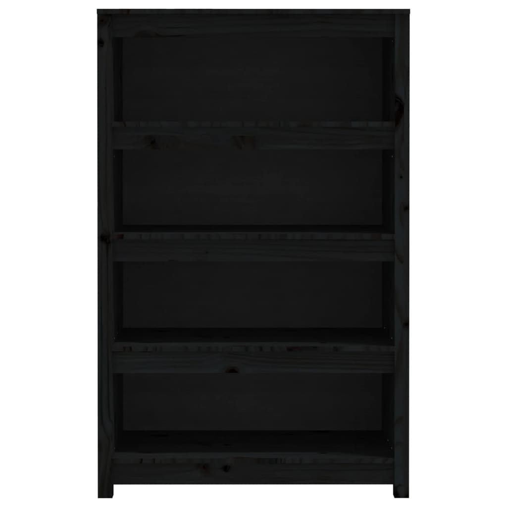 vidaXL Bibliotecă, negru, 80x35x126 cm, lemn masiv de pin vidaXL Bibliotecă, negru, 80x35x126 cm, lemn masiv de pin