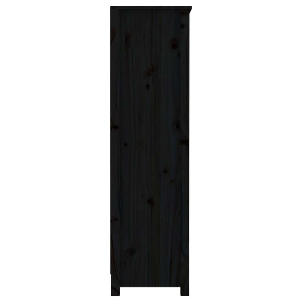 vidaXL Bibliotecă, negru, 80x35x126 cm, lemn masiv de pin vidaXL Bibliotecă, negru, 80x35x126 cm, lemn masiv de pin