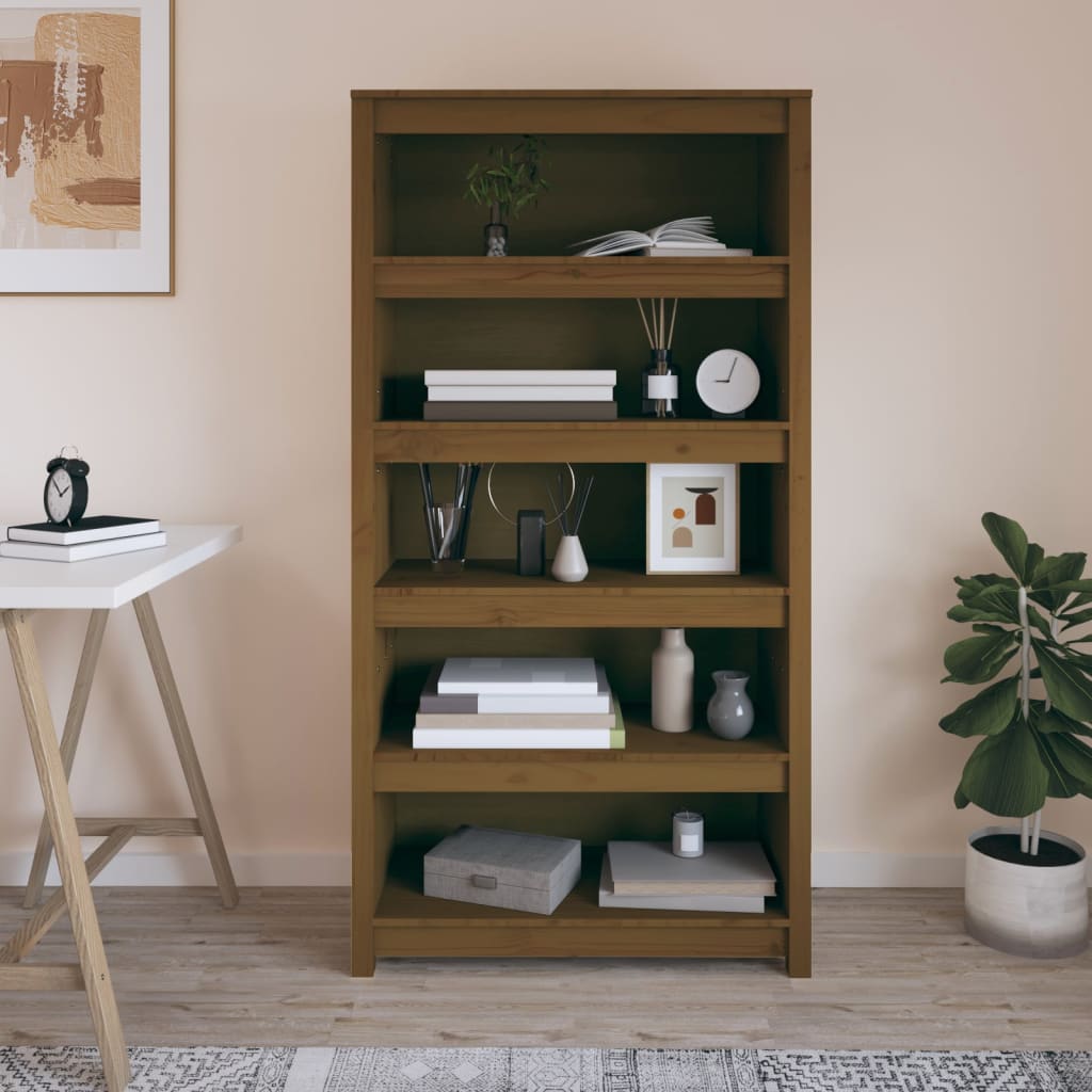 vidaXL Bibliotecă, maro miere, 80x35x154 cm, lemn masiv de pin vidaXL Bibliotecă, maro miere, 80x35x154 cm, lemn masiv de pin