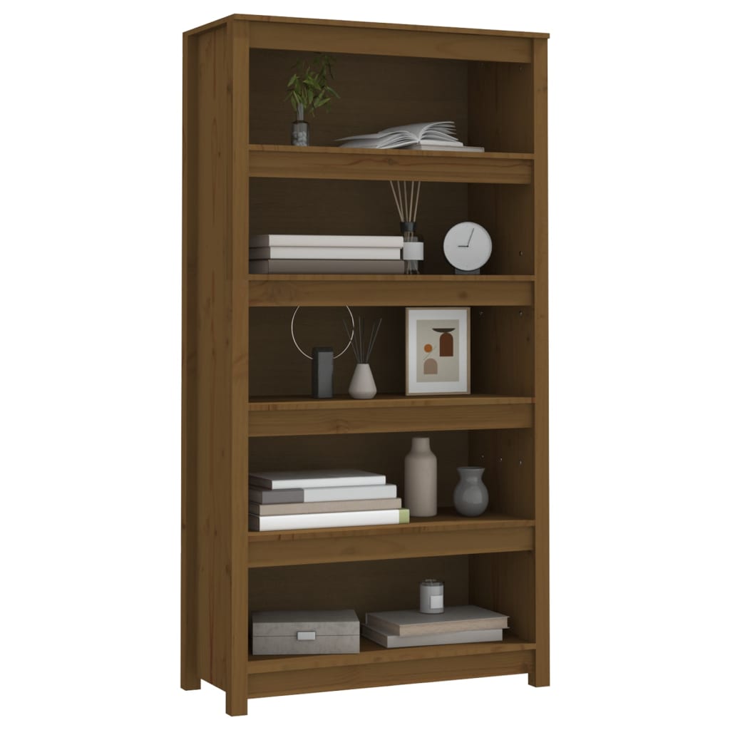 vidaXL Bibliotecă, maro miere, 80x35x154 cm, lemn masiv de pin vidaXL Bibliotecă, maro miere, 80x35x154 cm, lemn masiv de pin