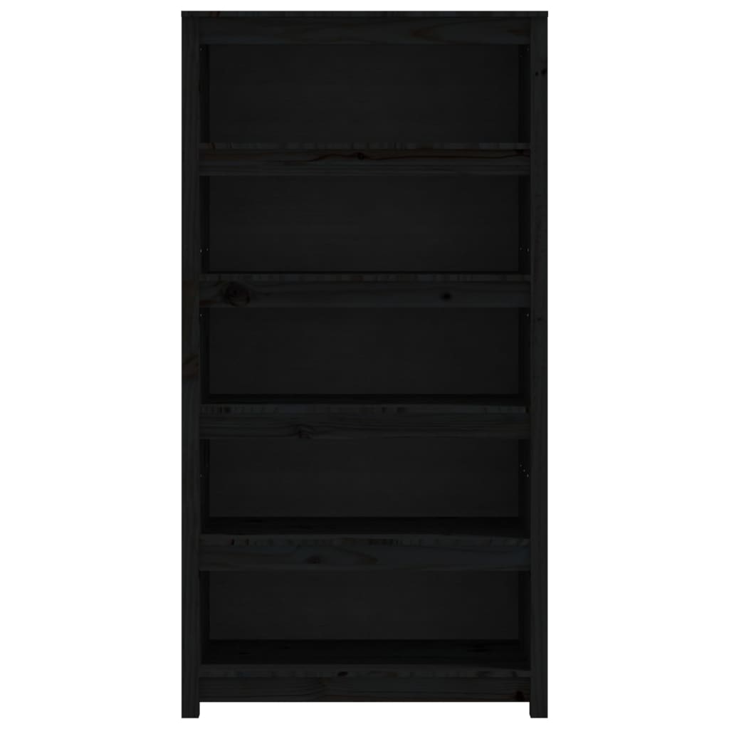 vidaXL Bibliotecă, negru, 80x35x154 cm, lemn masiv de pin vidaXL Bibliotecă, negru, 80x35x154 cm, lemn masiv de pin