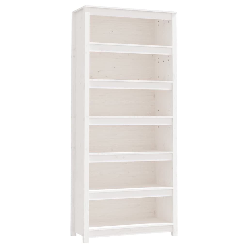 vidaXL Bibliotecă, alb, 80x35x183 cm, lemn masiv de pin vidaXL Bibliotecă, alb, 80x35x183 cm, lemn masiv de pin