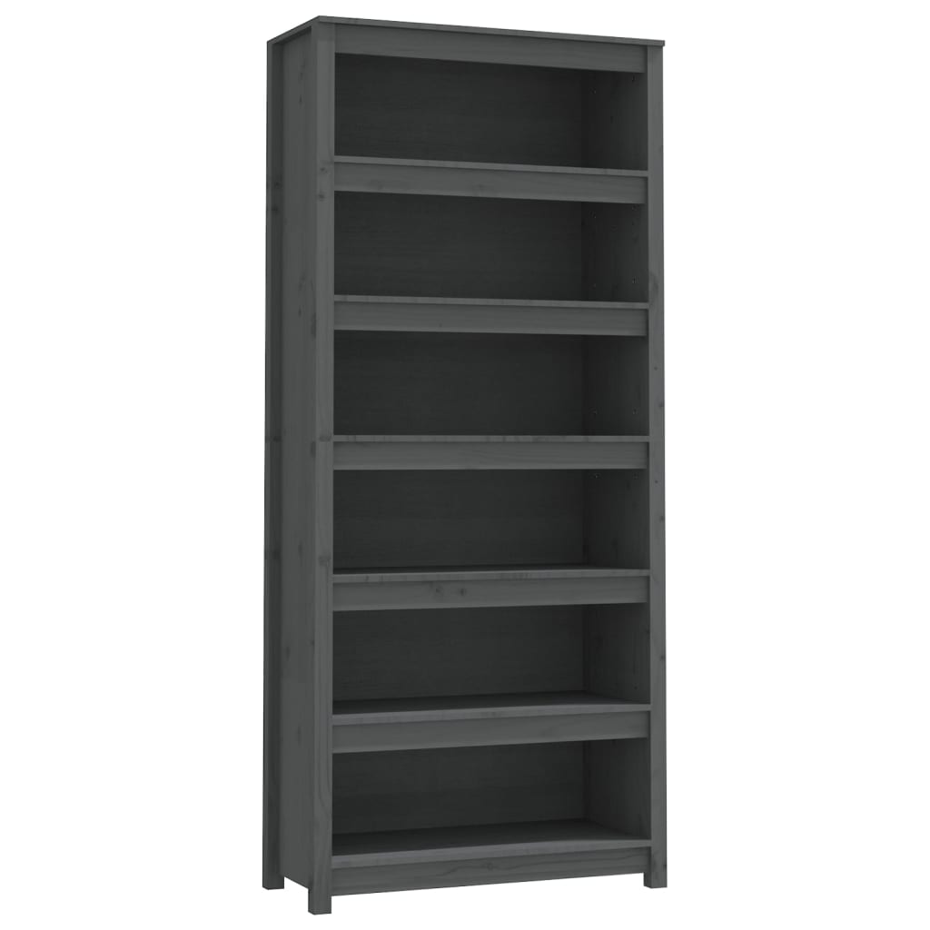 vidaXL Bibliotecă, gri, 80x35x183 cm, lemn masiv de pin vidaXL Bibliotecă, gri, 80x35x183 cm, lemn masiv de pin