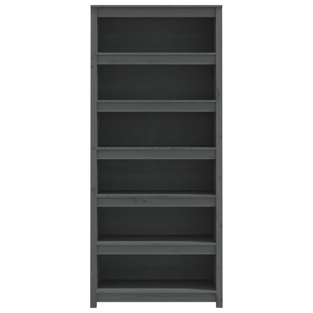 vidaXL Bibliotecă, gri, 80x35x183 cm, lemn masiv de pin vidaXL Bibliotecă, gri, 80x35x183 cm, lemn masiv de pin