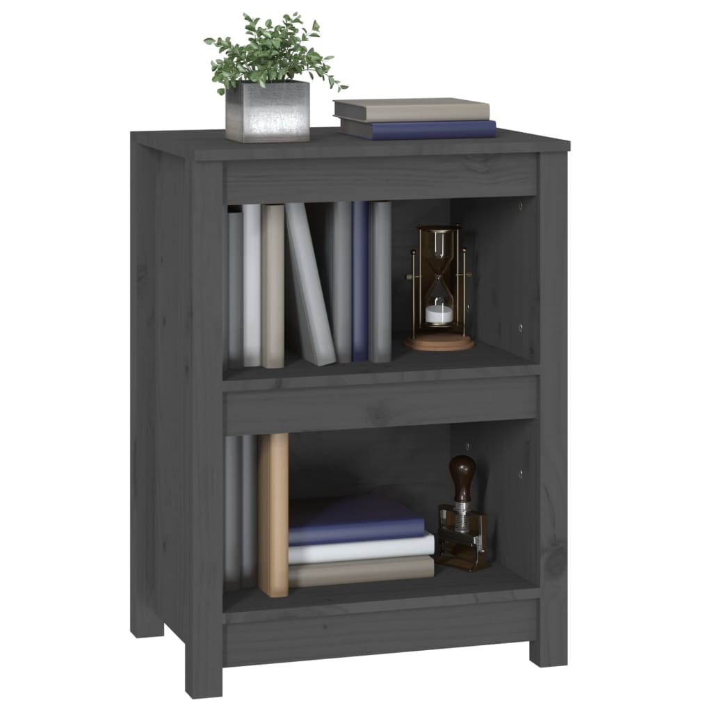 vidaXL Bibliotecă, gri, 50x35x68 cm, lemn masiv de pin vidaXL Bibliotecă, gri, 50x35x68 cm, lemn masiv de pin