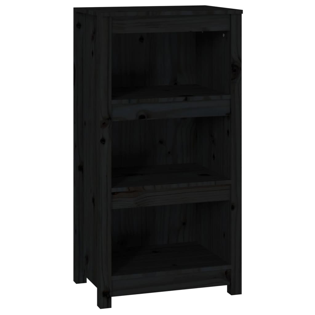 vidaXL Bibliotecă, negru, 50x35x97 cm, lemn masiv de pin